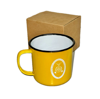 CANECA RETRO AMARELA METÁLICA